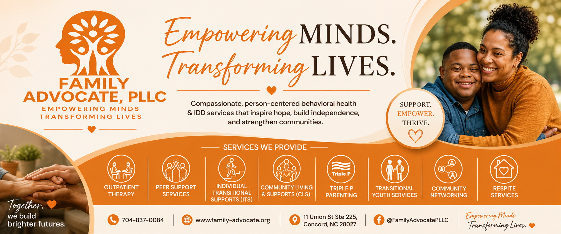 Family Advocate PLLC — Empowering Minds, Transforming Lives. Services overview and contact information.